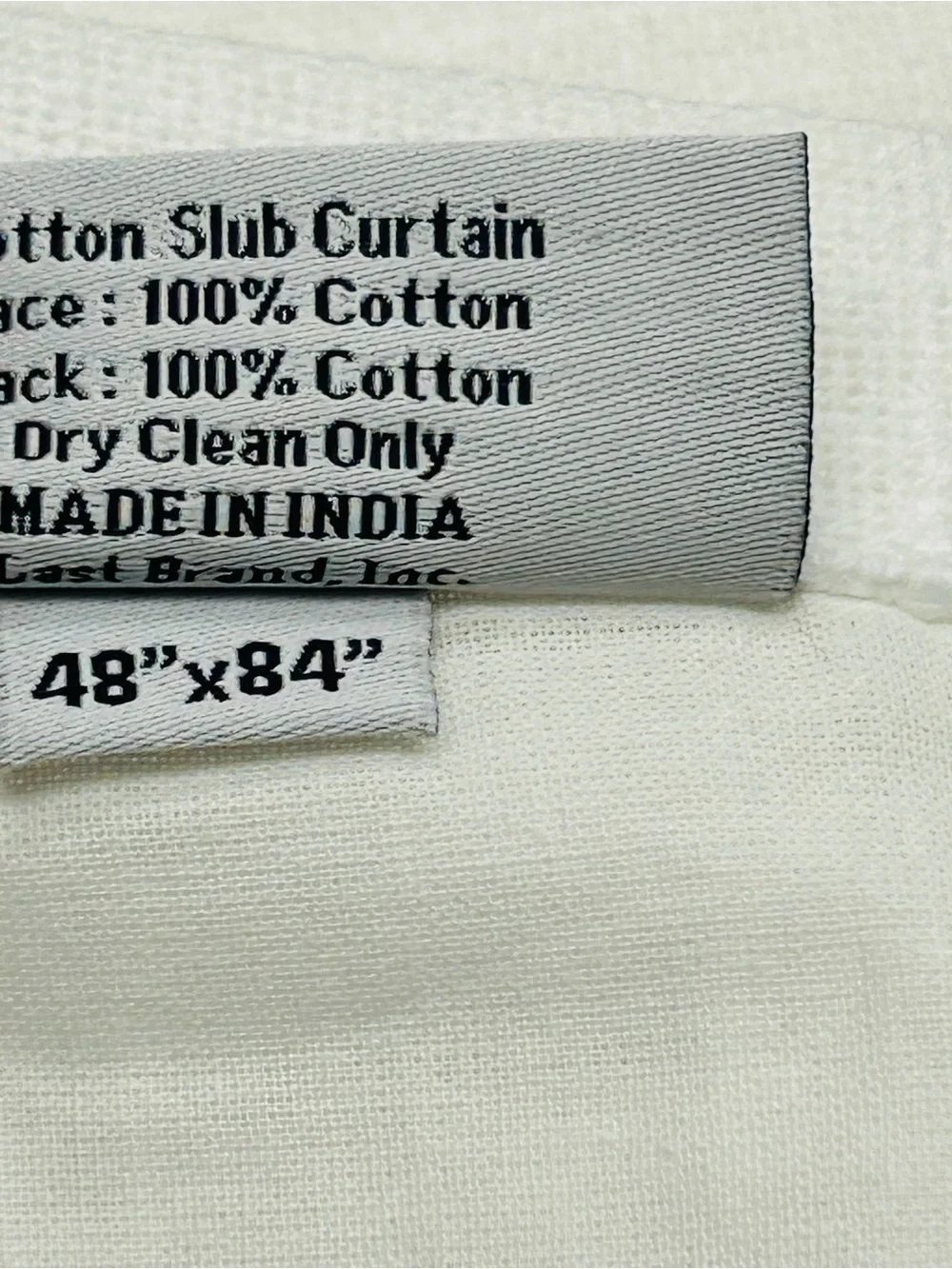 NWT QUINCE Set Of 2 48x84 Cotton Slub Curtains White 0367